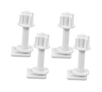 Housoutil 4pcs Abs Toilet Seat Hinge Bolts Replacement Kit Mounting Hardware for Stable Secure Attachment Easy Installation Fixings for Bathroom Toilet Seats