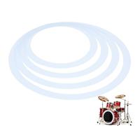 Housoutil 4pcs Beginner Snare Drum Mute Rings, Portable Drum Silencer Kit, White, 10/12/14/16 Inch
