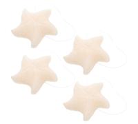 Housoutil 4pcs Beige Sponge Body Brush and Bathing, Versatile Use Bath Wash Sponge Enhancing Parent Interaction, for Indoor and Outdoor Bath Accessories