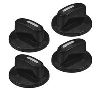 Housoutil 4pcs Black Abs Timer Knobs Replacement for Oven and Electric Pressure Cooker, Universal 6mm D-shaft Half-shaft Control Knobs with Comfortable Grip for Precise Cooking