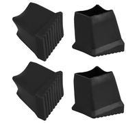 Housoutil 4pcs Black Rubber Ladder Feet Stabilizer Pads 2.5x2.5cm Anti-Slip Ladder Foot Covers Wear-Resistant Leg Caps for Folding Step Safety and Floor Protection
