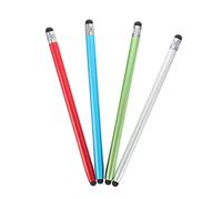 Housoutil 4pcs Capacitive Screen Touch Pen Double-ended Silicone Stylus for Tablets and Phones, Set Silver Blue Red Green, Compatible with Touchscreen Devices for Drawing and Writing