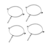 Housoutil 4pcs Chimney Pipe Holder Chimney Support Bracket Kit Stainless Steel Stove Pipe Heavy Duty Clamp Silver
