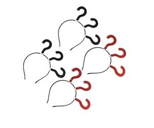 Housoutil 4pcs Creative Question Mark Headband Set Festival Hair Accessories Fabric Material Assorted Colours Funny Eye-catching Hair Loops for Birthday Decor