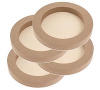 Housoutil 4Pcs DIY Clay Picture Frames for Round Wood Craft Frames for Painting Collage Watercolor Crayon Art Handmade Clay Decoration Educational Craft Kit