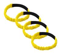 Housoutil 4pcs Elastic Three Legged Race Bands Bright Yellow Leg Straps for Parent Interaction Team Relay Field Day Games