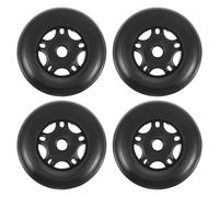 Housoutil 4pcs Exercise Roller Wheels Fitness Roller Accessory Replacement Wheels for Treadmill and Bike, Black Pp Material, Smooth Flexible Function, Versatile Compatibility for Gym