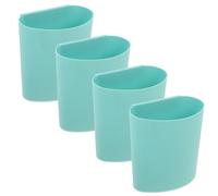 Housoutil 4pcs Hanging Basket Rolling Cart Accessories Plastic Storage Bins Space-saving Organizers for Kitchen Salon Office Multi-functional Lightweight Buckets in Peacock Blue