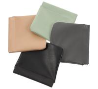 Housoutil 4pcs Large Squeeze Cosmetic Bags Set Snap Closure, Portable Pocket Makeup Pouches for Women, Mini Leather Coin Purse Collection in Khaki, Black, Light Green, and Dark Grey