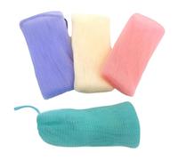 Housoutil 4Pcs Mesh Soap Bag Set for Bar Soap with Drawstring for Bathroom Shower and Facial Cleansing