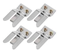 Housoutil 4pcs Metal Mic Holder Clips with Screws Rust-resistant Microphone Hook Holders Compatible with Yaesu Professional Radio Mic Stand Accessories