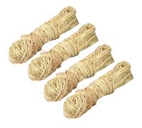 Housoutil 4Pcs Natural Raffia Ribbon Bundle 50G Each, Eco-Friendly Raffia Grass Craft Packing Ribbon for DIY Wrapping, Decoration and Gardening Supplies