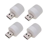 Housoutil 4pcs Night Light Reading Lamp Portable Night Lamp Small LED Nightlight Kitchen Light Car USB Light Hallway Light Dusk to Dawn Sensor Light Baby White Plastic Car Light Power Saving