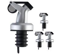 Housoutil 4pcs Oil Dispenser Spouts with Convenient Bottle Stoppers, Easy to Install and Sturdy Abs TPE Iron Material, Leak-Proof Pouring Spouts for Kitchen and Family Gatherings