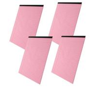 Housoutil 4pcs Pink Tearable Notepad with Dividers Horizontal Lined Jotter Pads for Office School Study Refillable Note Pads with Easy Tear-off Pages and Smudge-resistant Paper