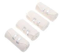 Housoutil 4pcs Portable Injury Elastic Bandage Roll with Gauze for Wrist | Multi Function Wound Care, Maximum Absorbency and Bleeding Protection, Khaki Colour, Surgery after Care