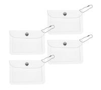 Housoutil 4pcs PVC Coin Purse Set Lightweight Holder Small Change Pouch Mini Wallet for Quick Identification for School and Office Use