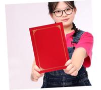 Housoutil 4pcs Red Certificate Covers Paper Document Protectors Diploma Holders Lightweight Document Shells for Office Stationery and Organization