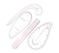 Housoutil 4pcs Sewing Ruler Clear Plastic Cutting and Clothing Proofing Curved Tailor Rulers for Dressmaking Pattern Drafting Accurate Measurement for DIY Sewing and Tailors