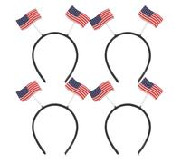 Housoutil 4pcs Usa Flag Headbands for Women Soccer Fans with Bold Patriotic Stars Stripes Design, Soft Fabric and Plastic Material, Portable and Easy to Carry for July 4th Celebrations