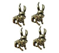 Housoutil 4Pcs Vintage Brass Rabbit Pendants Decorative Keychain Charms for DIY Keyring Unique Rabbit Ornaments present for Rabbit Lovers and Zodiac Enthusiasts