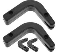 Housoutil 4pcs Wall Mounted Barbell Holder Hook for Bars, Black PC | Easy Installation, Floor Protection, Garage Gym Use, Home Training, Bracket over Screw Hole
