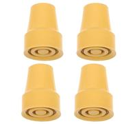 Housoutil 4pcs Yellow Rubber Cane Anti-Skid Tips Lightweight Crutch Replacement Feet Providing Balance and Stability on Surface Including Snow