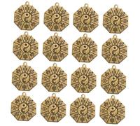 Housoutil 4sets Vintage Brass Eight Diagram Pendants Key Chain Decor Durable Keychain Charms Retro Craft Accessories for DIY Projects Safe and Stylish Adornment 4pcs*4
