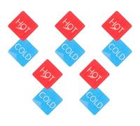 Housoutil 5 Pairs Hot and Cold Water Labels for Faucets, Acrylic Material with Easy Installation and Visible from A Distance, Suitable for Commercial Area and Supermarket Use