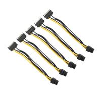 Housoutil 5 Pcs Gpu Power Cord Extension Cable 6pin Pci-e to 15pin Serial Ata Adapter Power Wire for Graphics Card Repair and Upgrade with Abs Material and Plug and Play Function