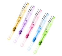 Housoutil 5 Pcs Refillable Soft Tip Calligraphy Brush Pens for School Writing and Watercolor Painting Lightweight Portable Fountain Pens for Beginners Practicing Lettering and Random Color