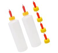 Housoutil 500Ml Lamb Feeding Bottles 2 Sets 3 Replaceable Nipples, Sturdy Milk Feeders for Calves and Small Farm Animals
