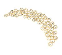 Housoutil 50Pcs Gold Star Charms Rings for Earring Making Beads Spacer Beads for DIY Jewelry Bracelet and Necklace Craft Supplies for Macrame and Bohemian Decorations