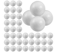 Housoutil 50pcs White Polystyrene Craft Balls for DIY Arts and Crafts, Round Foam Spheres that Can Be Cut and Glued, for Festive Occasions and Christmas Tree Ornaments