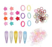 Housoutil 565pcs Hair Accessory Set Multiple Styles Plastic Hair Ropes and Snap Clips Not Easy to Break for Little Everyday Use