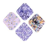 Housoutil 5pcs Bamboo Period Pads Reusable Washable Menstrual Pads with Charcoal Fiber Fabric for Comfortable Skin Touch, Sanitary Towels for Women’s Health and Hygiene Random