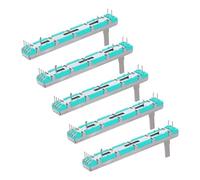 Housoutil 5pcs Dual Channel Slide Linear Taper Potentiometer Module with Dual Potentiometer Knobs for Programming Projects and DIY Audio Modules Compact Versatility with Plastic and Iron
