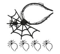 Housoutil 5Pcs Halloween Spider Web Hairbands Spider Headband Festival Headpiece Cosplay Devil Hair Hoops for Halloween Party Accessories