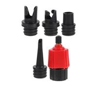 Housoutil 5pcs Leak-proof Red Rubber Boat Pump Adapter Set for Kayak and Inflatable Boat with Nylon and Alloy Material, Portable Air Valve Adapter for Outdoor Water Sports