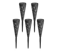 Housoutil 5pcs Plastic Grave Vases Flower Holders for Graveside with Cone Hollow-out Design, Break Resistance and Withstands Heavy Rain, for Cemetery and Backyard Decoration