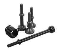 Housoutil 5Pcs Pneumatic Hammer Set Air Tool Accessories Kit 4 Flat and Curved Smoothing Bits + 8-Coil Spring Retainer, Replacement Air Hammer Bits for Rivet Setting and Surface Finishing