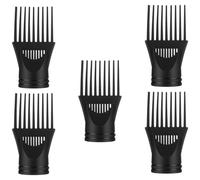 Housoutil 5pcs Reusable Black Plastic Hair Dryer Comb Nozzles Universal Blow Dryer Nozzle Replacement Tool to Increase Shine for Salon and Home Hair Styling