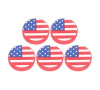 Housoutil 5pcs Silicone Tennis Dampeners for Tennis Racket Shock Absorber Reduces Shocking Delicate National Flag Design Practical Vibration Dampener