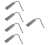 Housoutil 5pcs Usb Hub Ports Usb-c Adaptor Splitter for Laptop Fast Data Transfer Charging