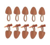 Housoutil 5pcs Vintage PU Sew Toggle Closures with Resin Horn Buttons for Coats Jackets Clothing Durable Retro Faux Horn Design Easy Fastening DIY Sewing Accessories