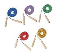 Housoutil 5pcs Wooden Handle Jump Rope for Students Pvc and Wood Material Skipping Rope for School and Home Use Comfortable to Use to Keep Fit Random Color