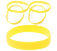 Housoutil 5pcs Yellow Silicone Wristband for Sports Teams, Chic | Lightweight Smooth Surface, Minimalist Style, Match Casual Outfits, Show Team Spirit at Theme Parties