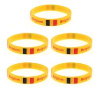 Housoutil 5pcs Yellow Silicone Wristbands Country Flag Design, One Size Fits Most, Comfortable for Wearing, for Sports Playground and Entertainment Club