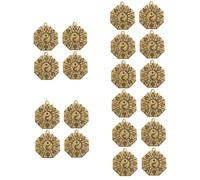 Housoutil 5sets Vintage Brass Pendants Chinese Style Keychain Charms for DIY Crafts Eight Diagram Design Bless with Safeness Present for Creative Decoration 4pcs*5