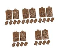 Housoutil 5sets Vintage Brass Zodiac Buddha Charm Pendant for DIY Necklace Bracelet Earrings Keychains Retro Style Jewelry Making Accessories 6pcs*5
